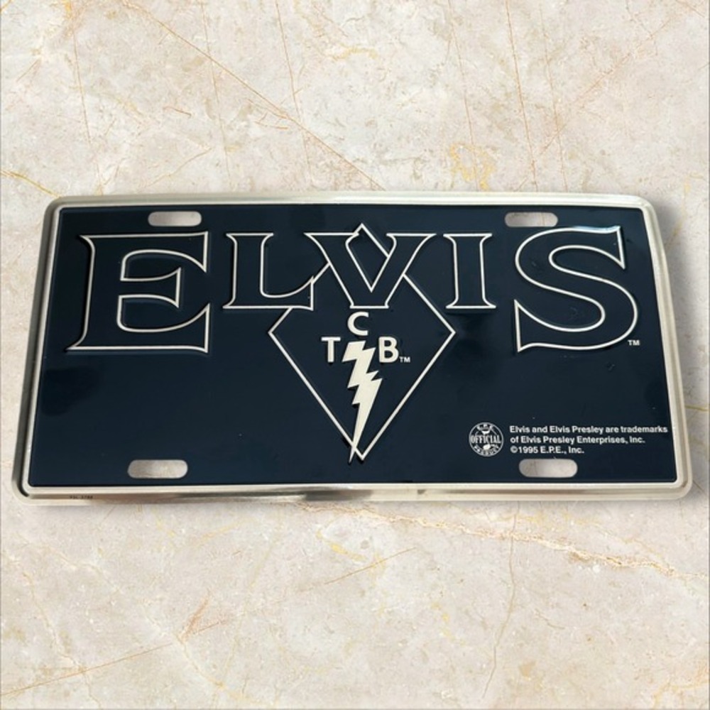 1995 Elvis Presley‎ Automobile License Plate TCB 6 X 12 Aluminum Excellent